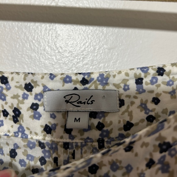 Rails Pippa Watercolour  buds Blue and Cream Floral baby doll dress Size M - Picture 2 of 11